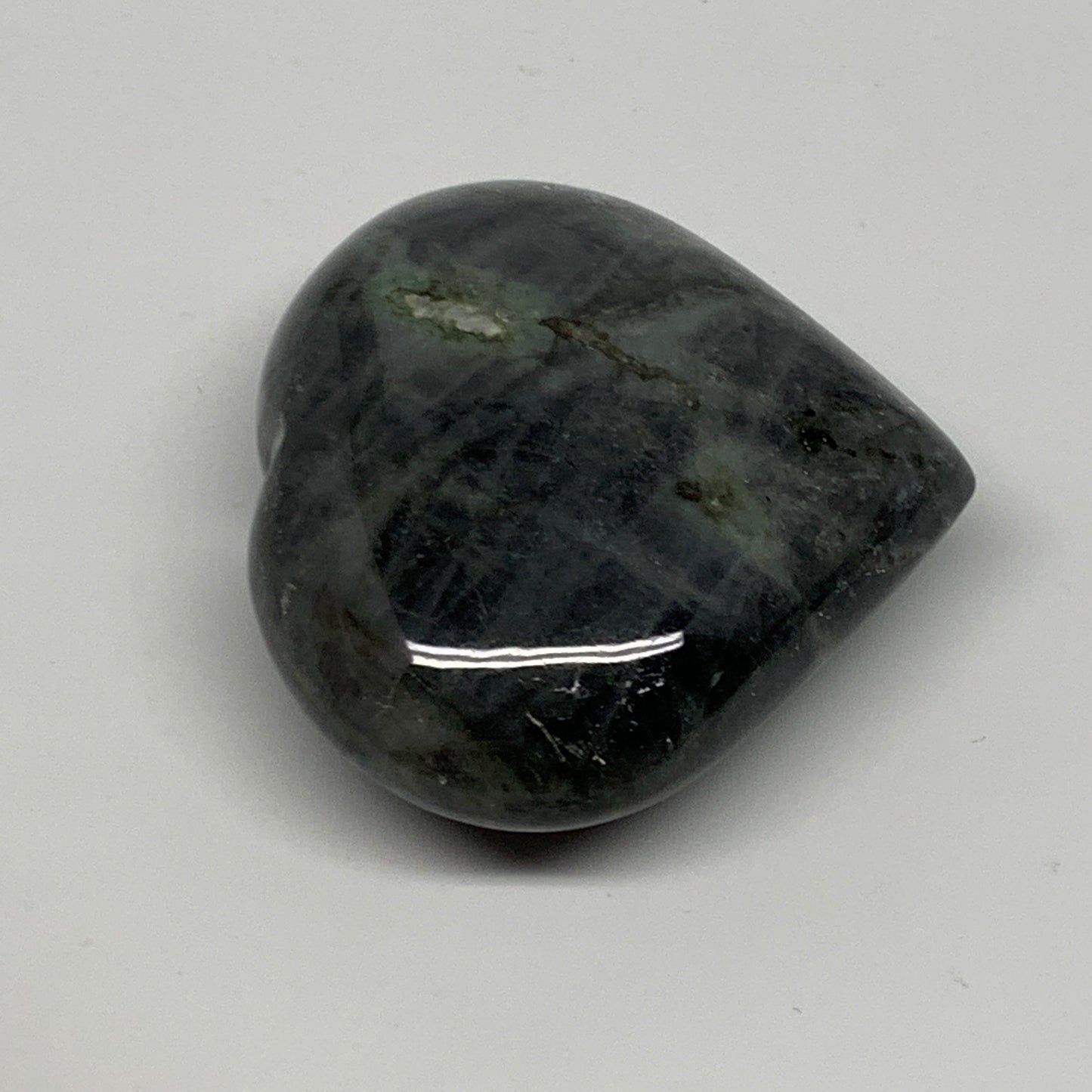 96.3g,2.1"x2.4"x0.9" Natural Labradorite Heart Small Polished Crystal, B22099