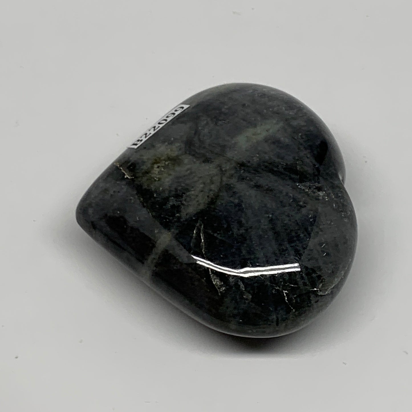 96.3g,2.1"x2.4"x0.9" Natural Labradorite Heart Small Polished Crystal, B22099