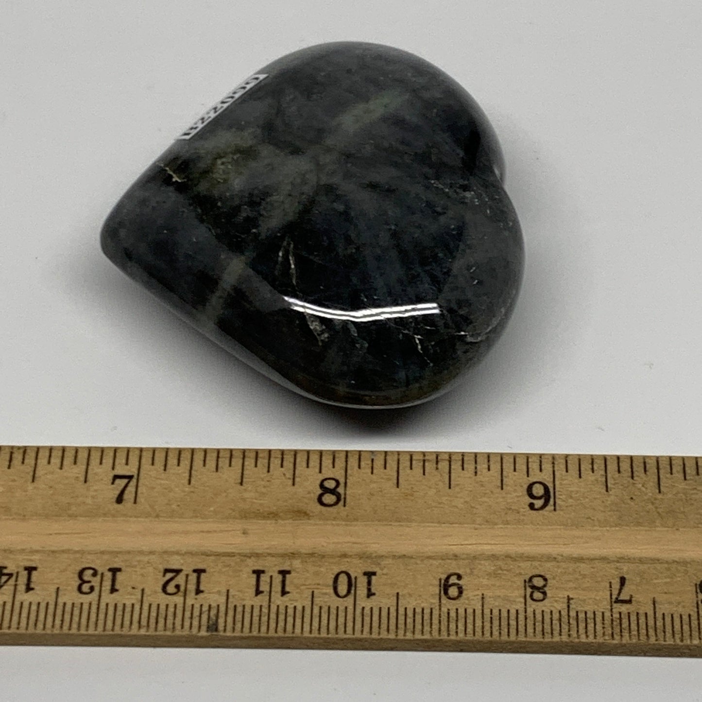 96.3g,2.1"x2.4"x0.9" Natural Labradorite Heart Small Polished Crystal, B22099