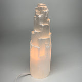 6.72 lb,12"x3.6" White Selenite (Satin Spar) Rough Lamp W/Chord @Morocco,B12375