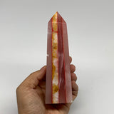 486.3g, 5.8"x1.6"x1.7" Dyed/Heated Calcite Point Tower Obelisk Crystal, B24987