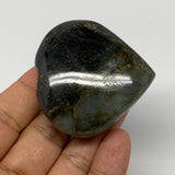 73.6g,2"x2"x0.8" Natural Labradorite Heart Small Polished Healing Crystal, B2210