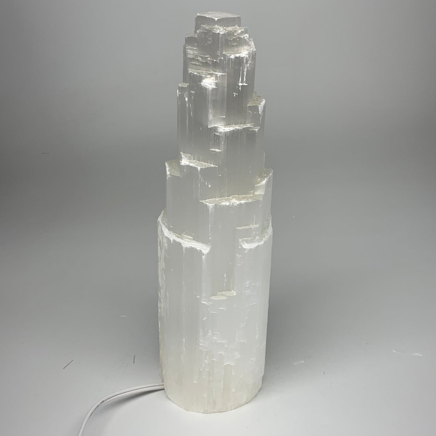 6.72 lb,12"x3.6" White Selenite (Satin Spar) Rough Lamp W/Chord @Morocco,B12375