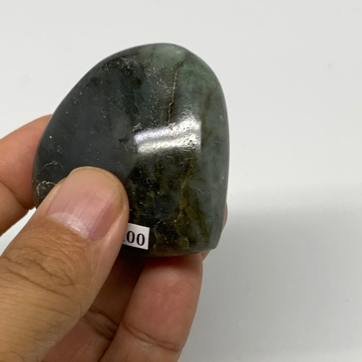 73.6g,2"x2"x0.8" Natural Labradorite Heart Small Polished Healing Crystal, B2210