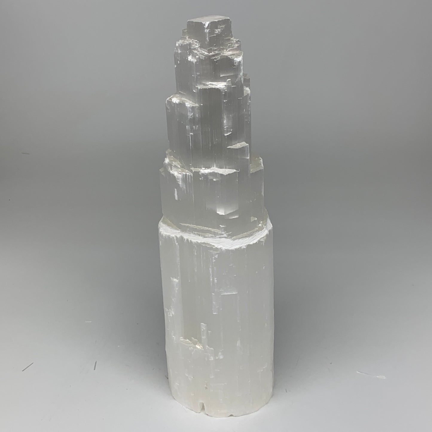 6.72 lb,12"x3.6" White Selenite (Satin Spar) Rough Lamp W/Chord @Morocco,B12375