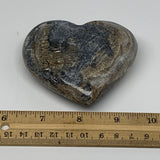 235.6g,3"x3.3"x1.2" Natural Chocolate Gray Onyx Heart Polished @Morocco,B18832