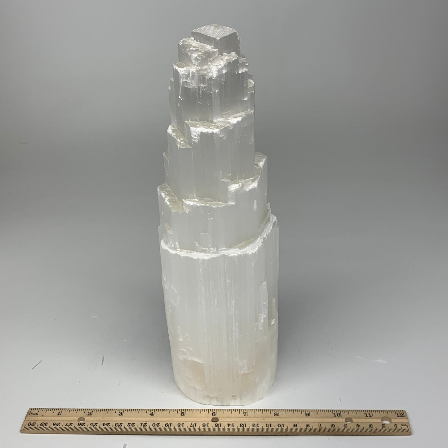 6.72 lb,12"x3.6" White Selenite (Satin Spar) Rough Lamp W/Chord @Morocco,B12375