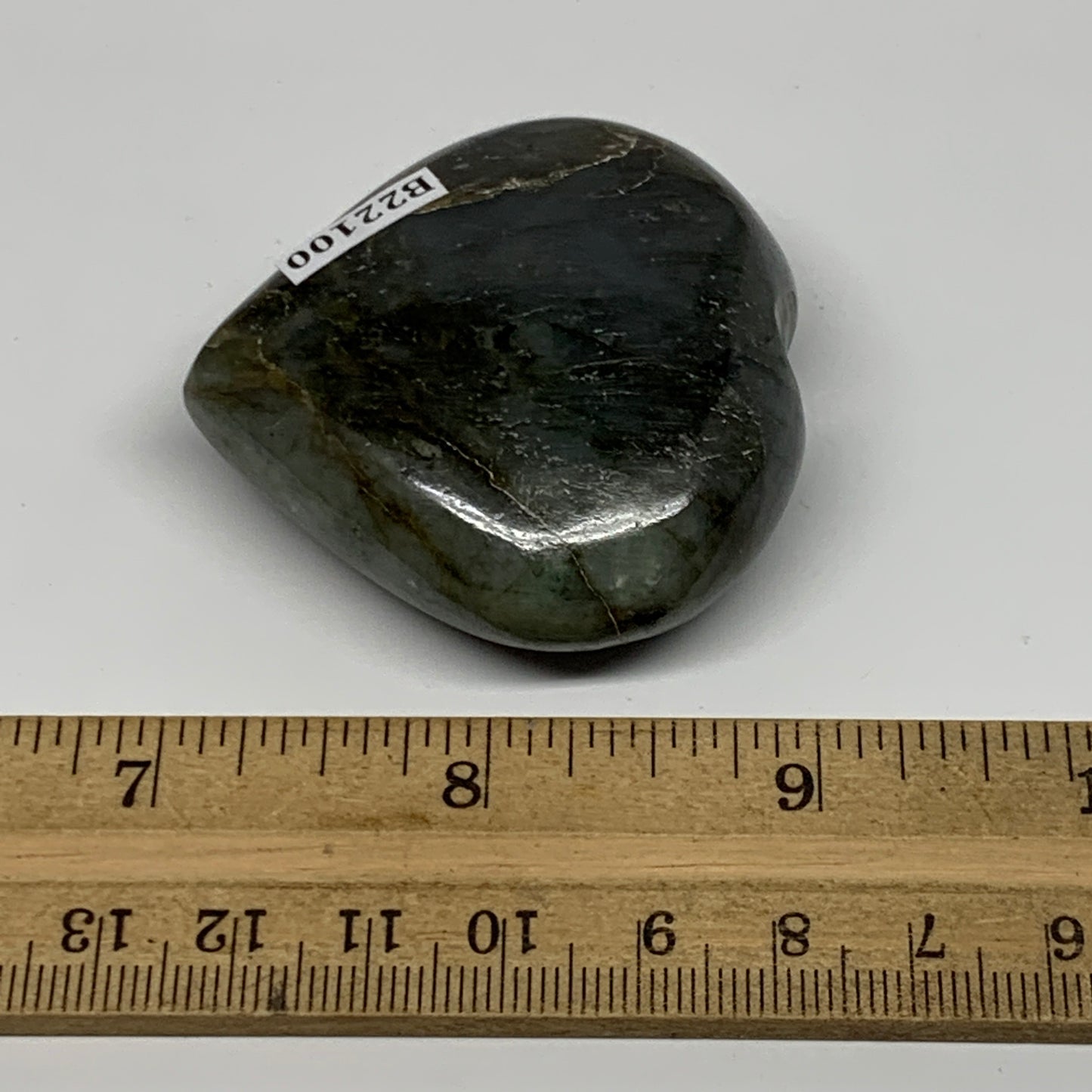73.6g,2"x2"x0.8" Natural Labradorite Heart Small Polished Healing Crystal, B2210