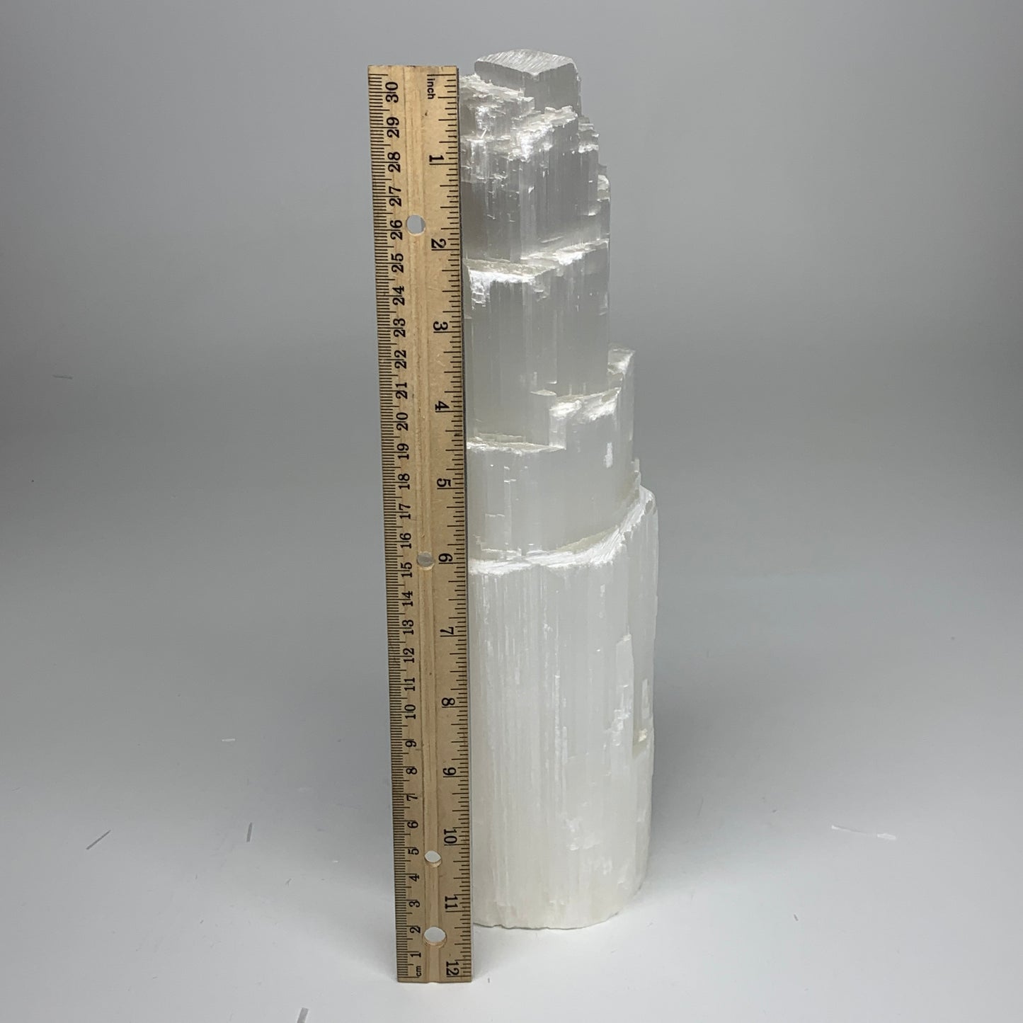 6.72 lb,12"x3.6" White Selenite (Satin Spar) Rough Lamp W/Chord @Morocco,B12375