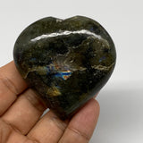 95.4g,2.3"x2.3"x0.8" Natural Labradorite Heart Small Polished Crystal, B22101