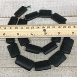 109.8g,25mm-31mm,17 Beads,Natural Serpentine Rectangle Beads Strand, 20", BN180