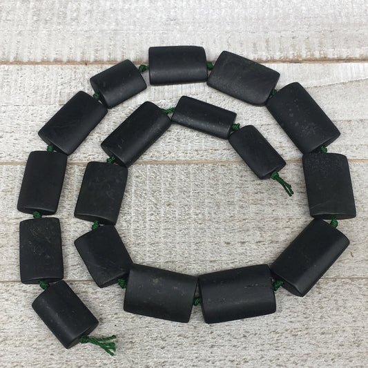 122g,21mm-32mm,17 Beads,Natural Serpentine Rectangle Beads Strand, 20", BN181