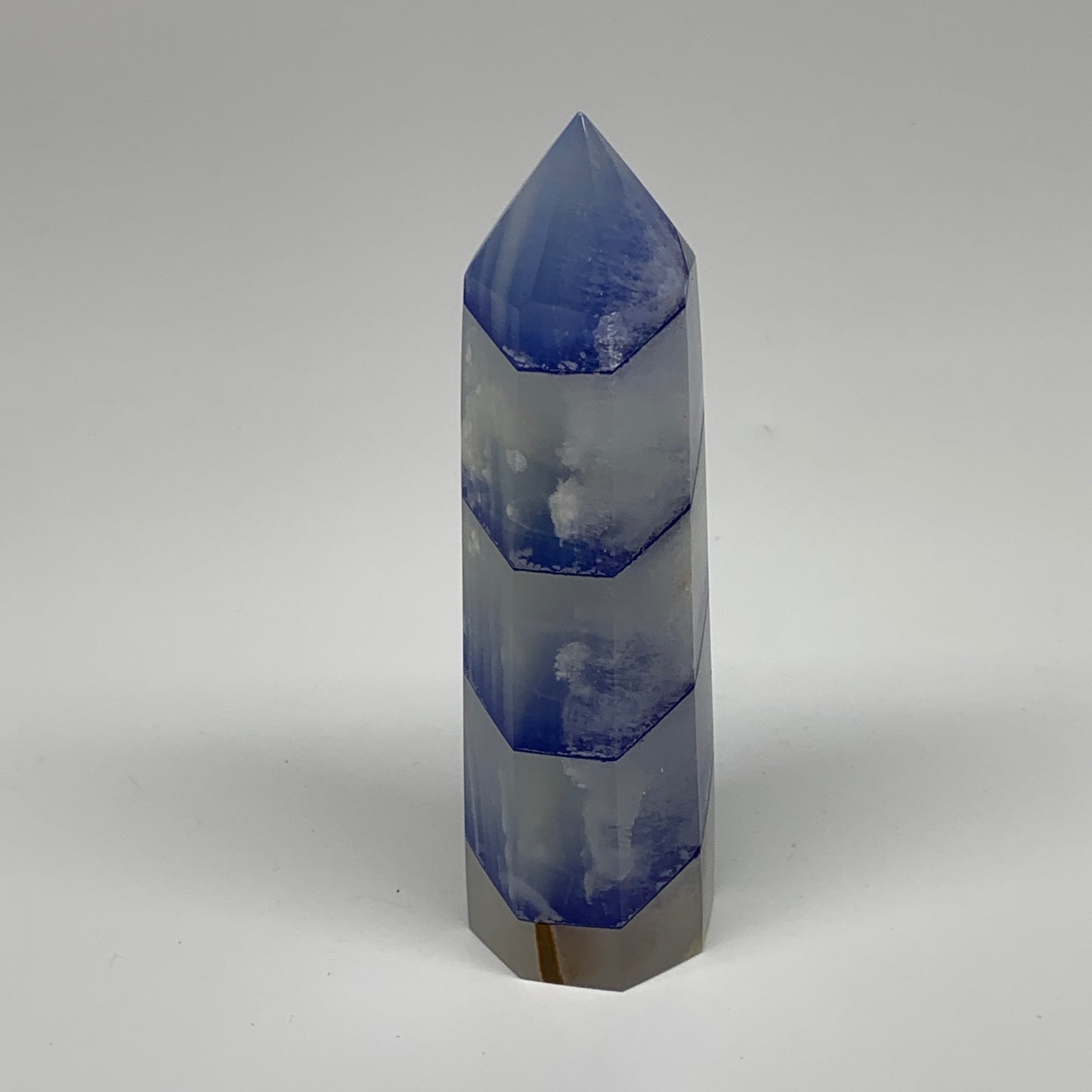 376.6g, 5.8"x1.5" Dyed/Heated Calcite Point Tower Obelisk Crystal, B24988