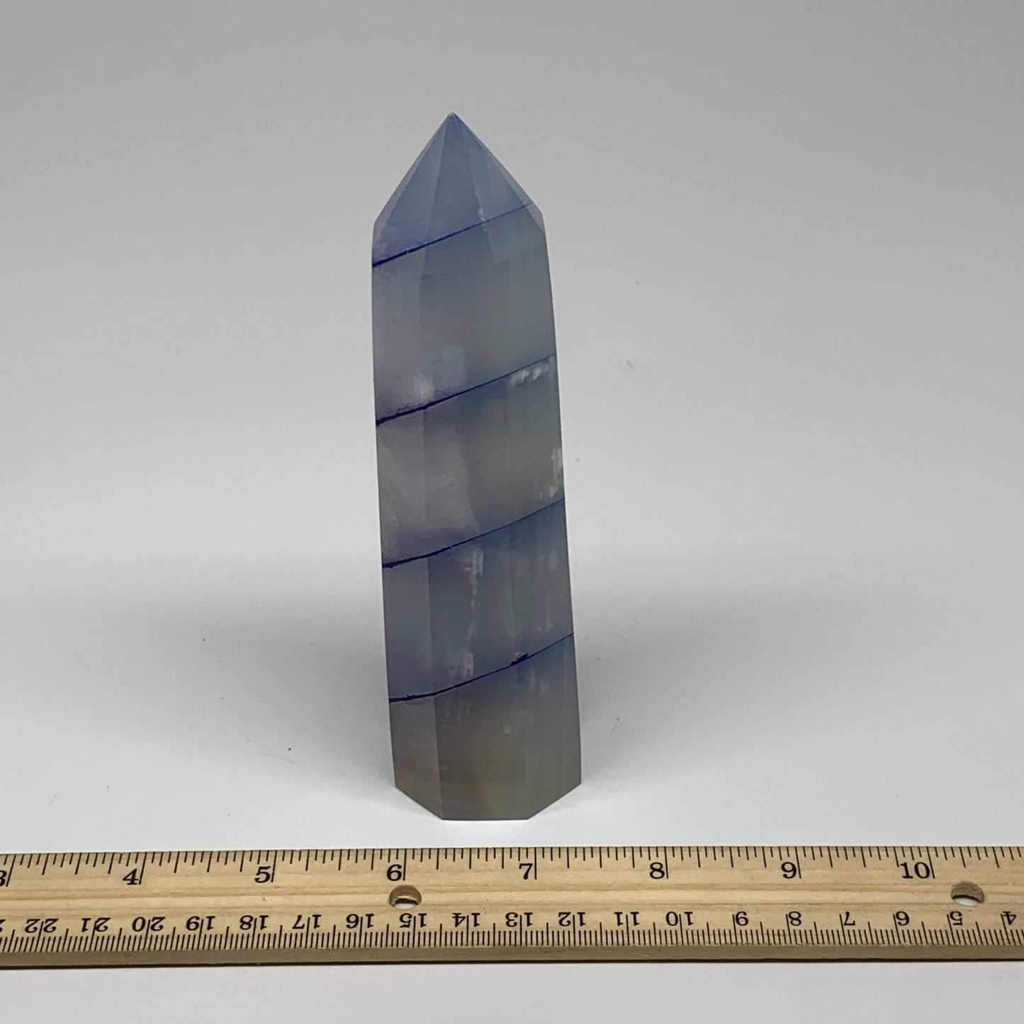 376.6g, 5.8"x1.5" Dyed/Heated Calcite Point Tower Obelisk Crystal, B24988
