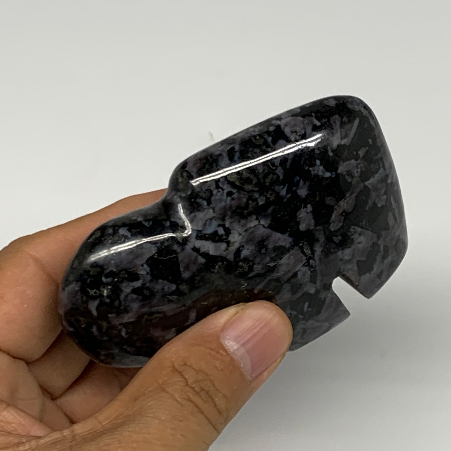 156.9g, 3.2"x2.1"x0.9" Natural Indigo Gabro Merlinite Buffalo @Madagascar,B22901