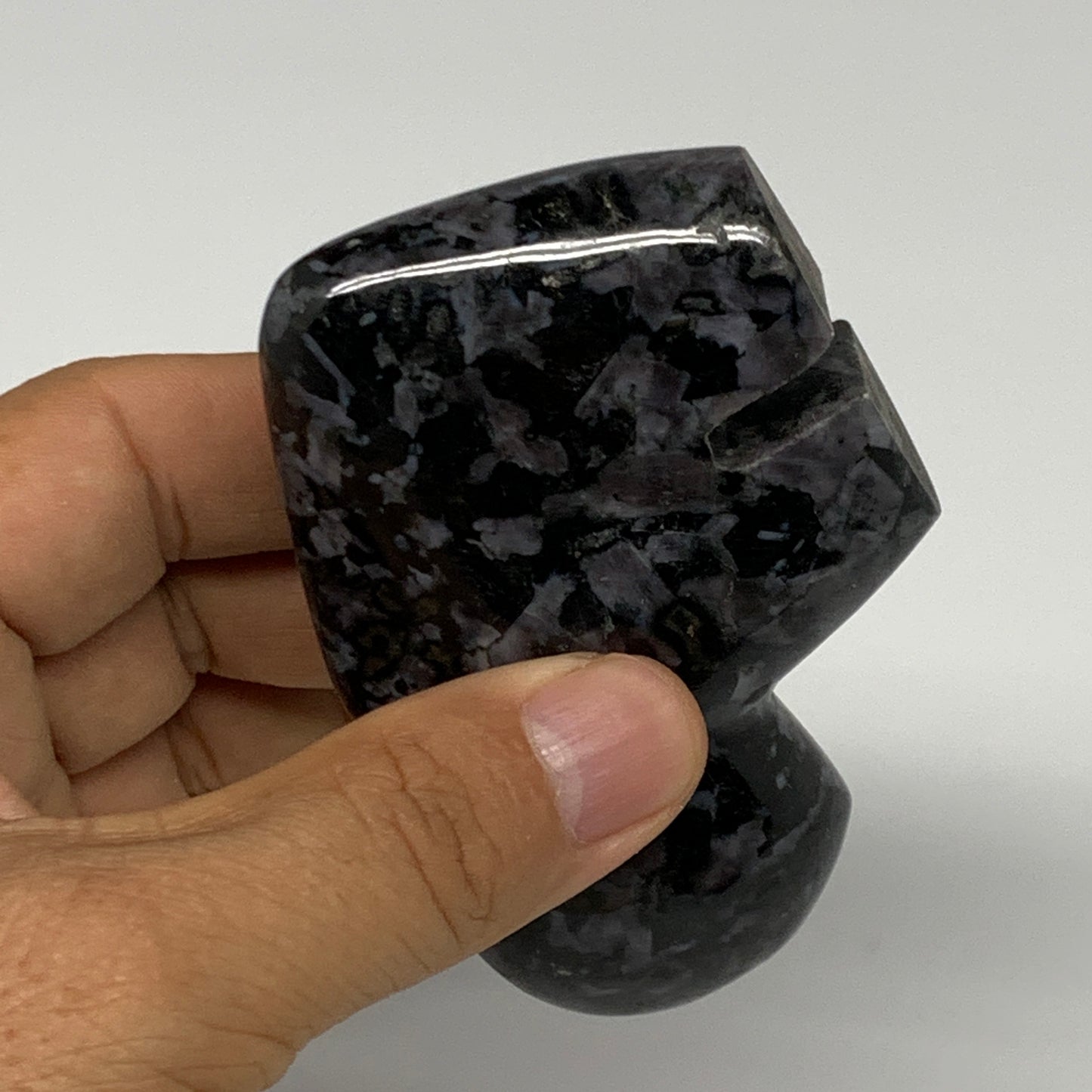 156.9g, 3.2"x2.1"x0.9" Natural Indigo Gabro Merlinite Buffalo @Madagascar,B22901