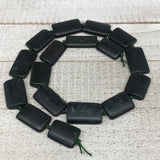 113.4g,24mm-32mm,17 Beads,Natural Serpentine Rectangle Beads Strand, 21", BN183