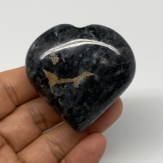 103.5g,2.1"x2.2"x1" Natural Labradorite Heart Small Polished Crystal, B22102