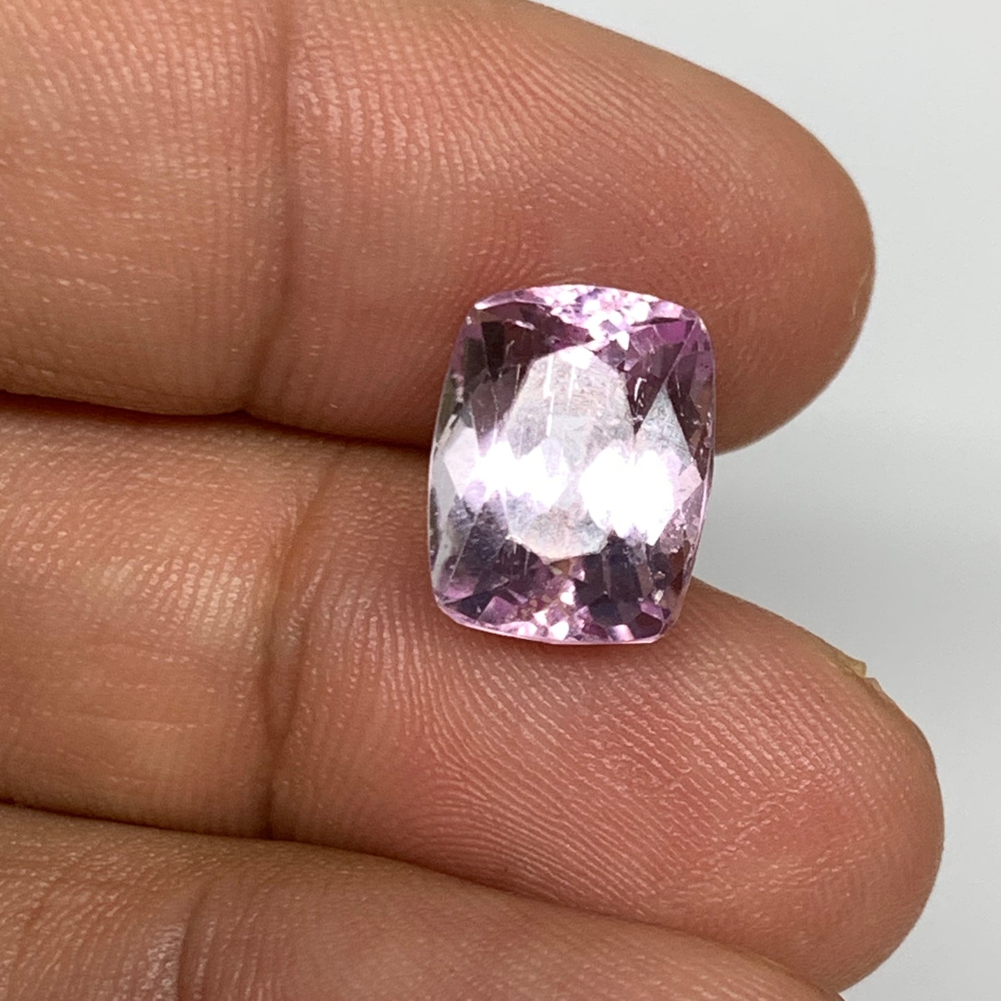 7.98cts, 12mmx9mmx8mm,Heated Kunzite Crystal Facetted Stone @Afghanistan,CTS237