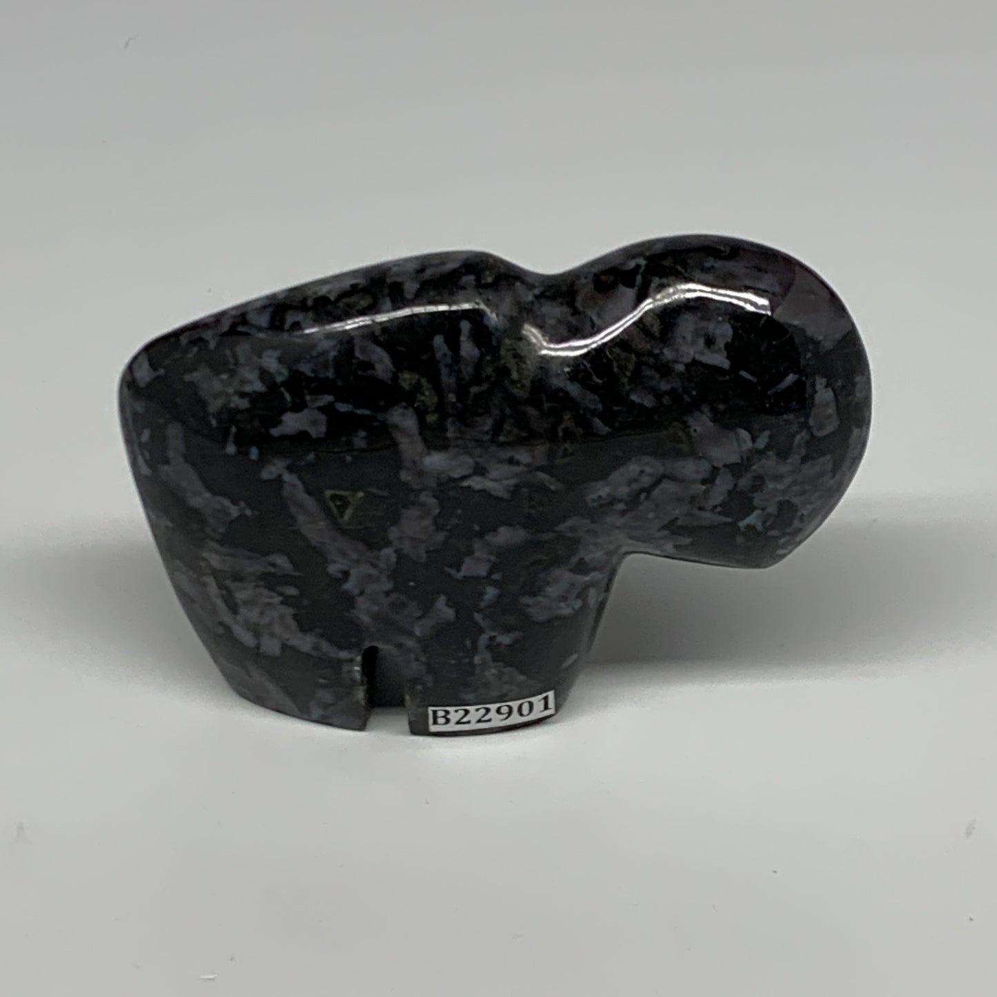 156.9g, 3.2"x2.1"x0.9" Natural Indigo Gabro Merlinite Buffalo @Madagascar,B22901