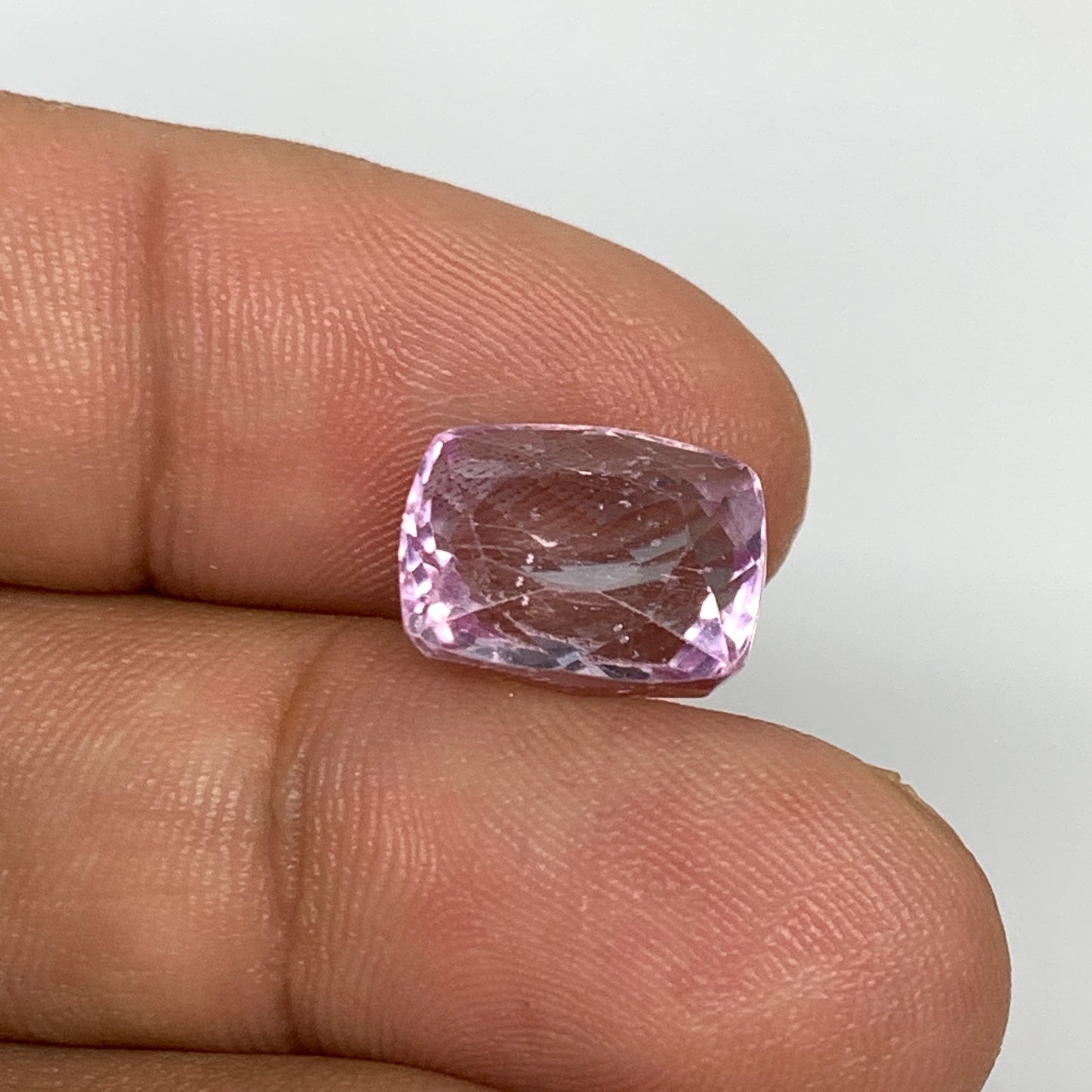 7.98cts, 12mmx9mmx8mm,Heated Kunzite Crystal Facetted Stone @Afghanistan,CTS237