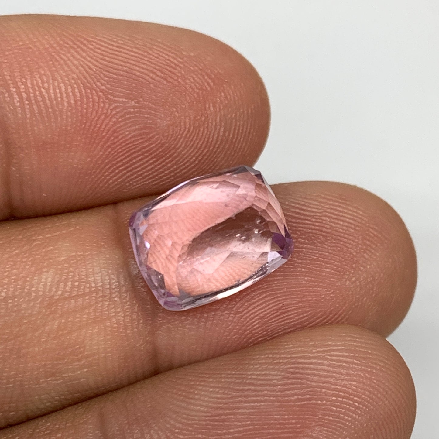 7.98cts, 12mmx9mmx8mm,Heated Kunzite Crystal Facetted Stone @Afghanistan,CTS237