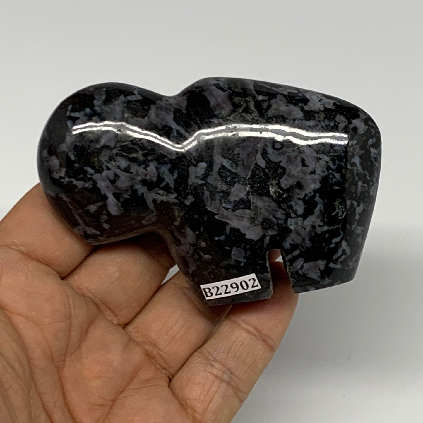 165g, 3.2"x2.1"x1" Natural Indigo Gabro Merlinite Buffalo @Madagascar,B22902