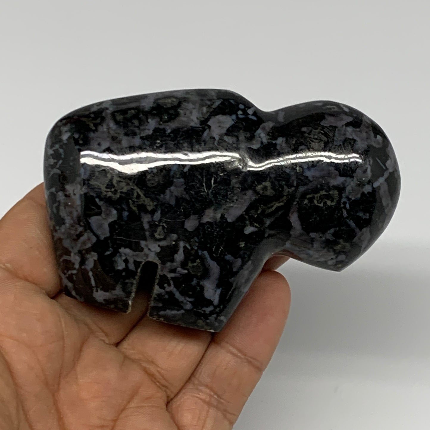 165g, 3.2"x2.1"x1" Natural Indigo Gabro Merlinite Buffalo @Madagascar,B22902
