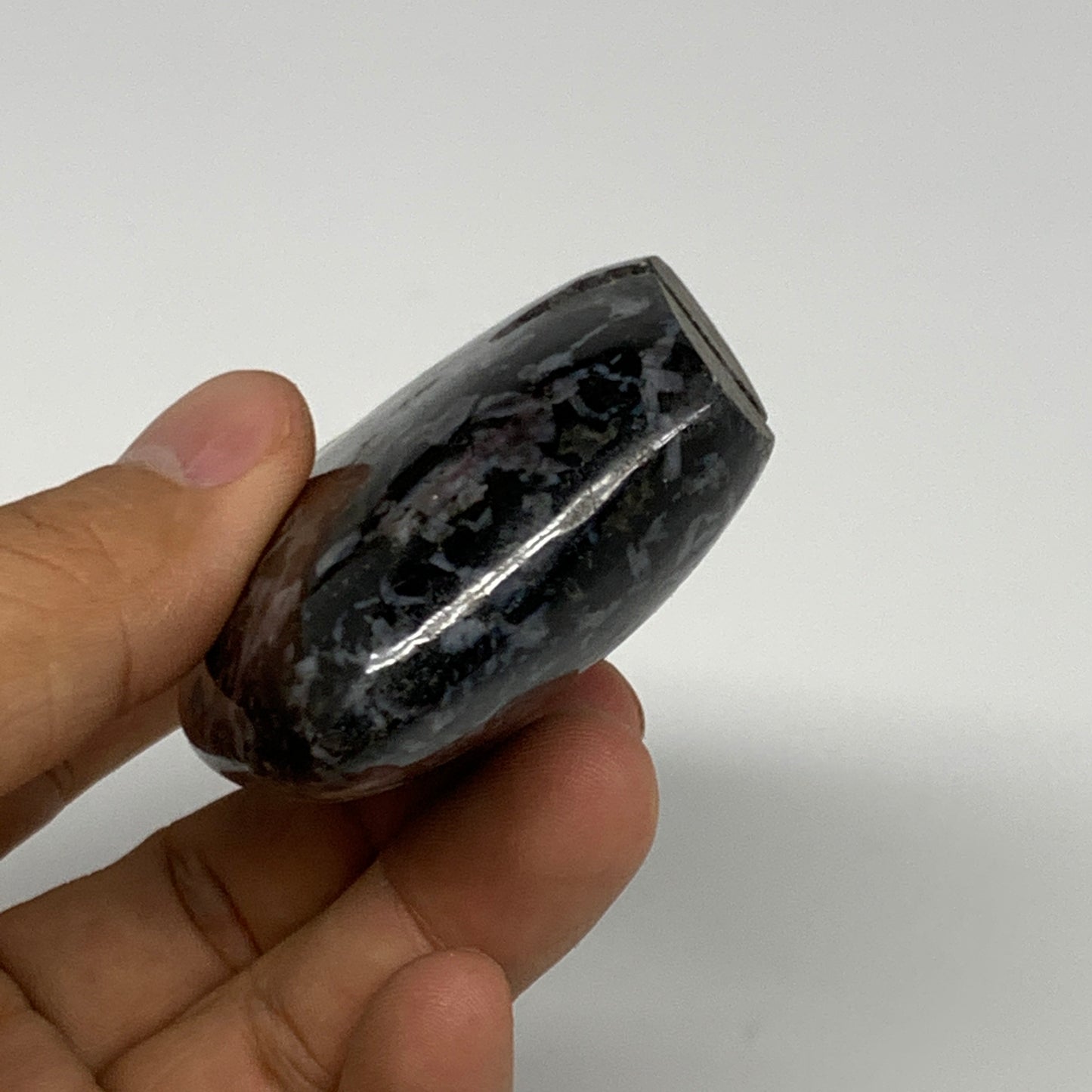 165g, 3.2"x2.1"x1" Natural Indigo Gabro Merlinite Buffalo @Madagascar,B22902