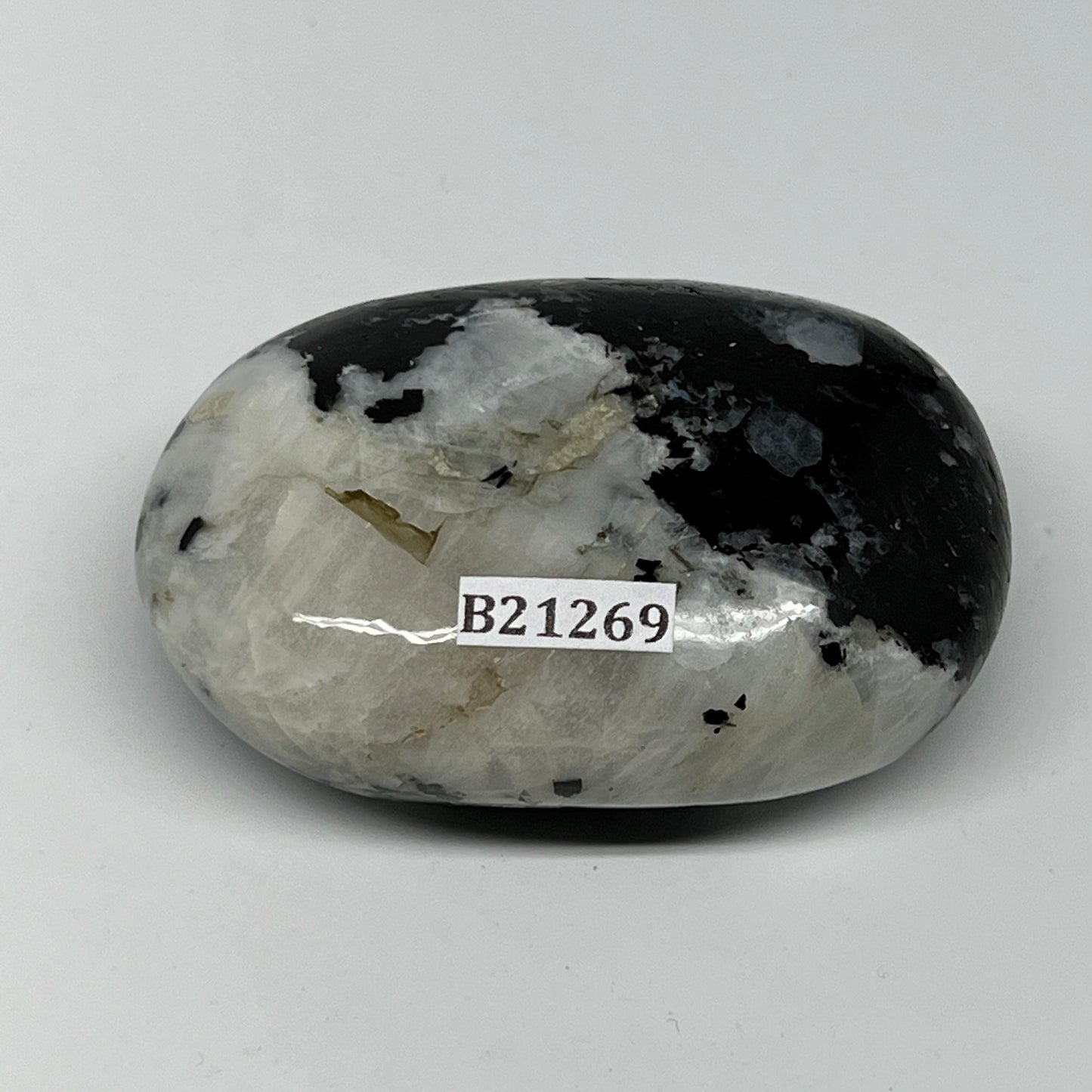 108.1g,2.4"x1.7"x1", Rainbow Moonstone Palm-Stone Polished from India, B21269