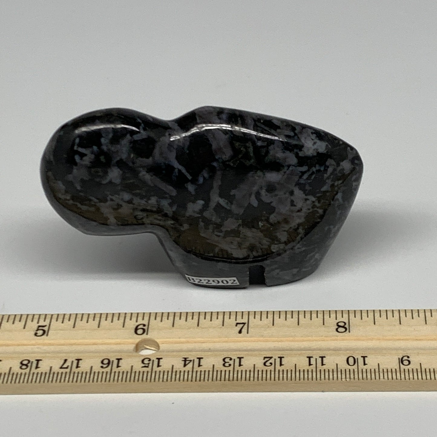 165g, 3.2"x2.1"x1" Natural Indigo Gabro Merlinite Buffalo @Madagascar,B22902