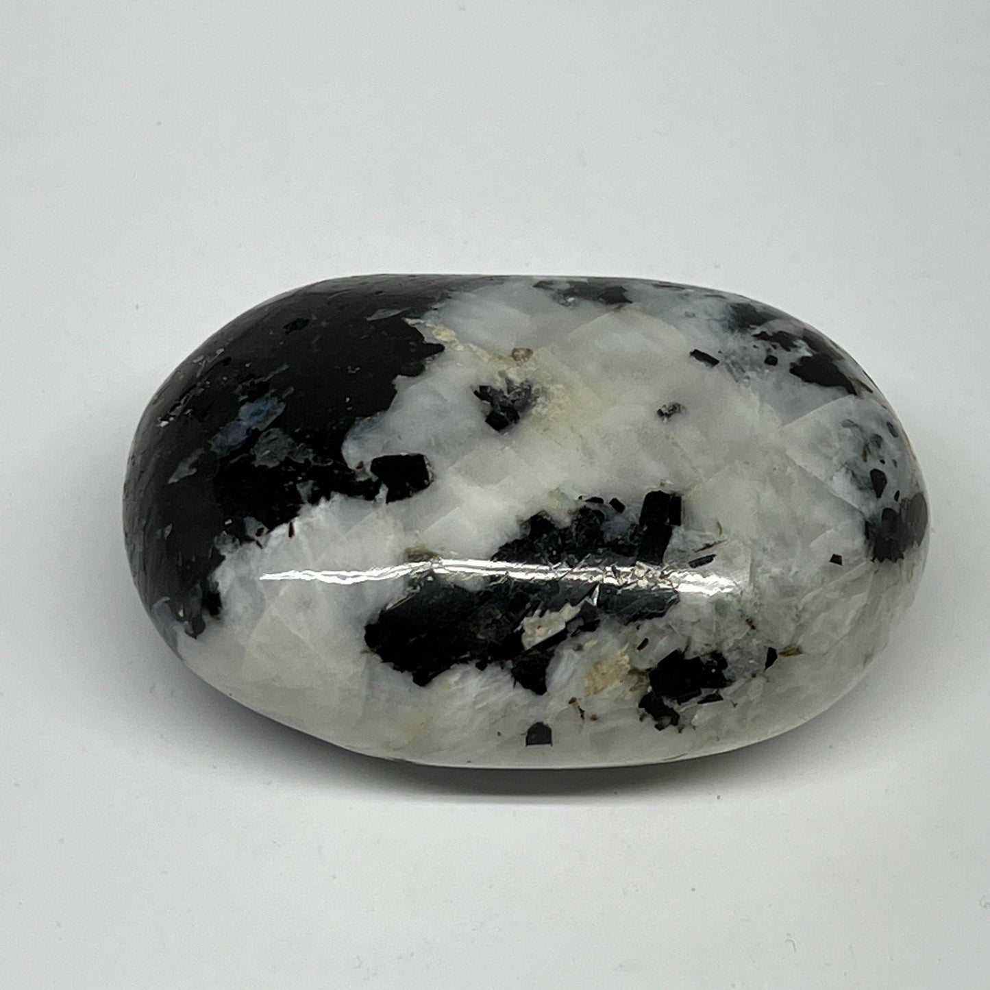 108.1g,2.4"x1.7"x1", Rainbow Moonstone Palm-Stone Polished from India, B21269