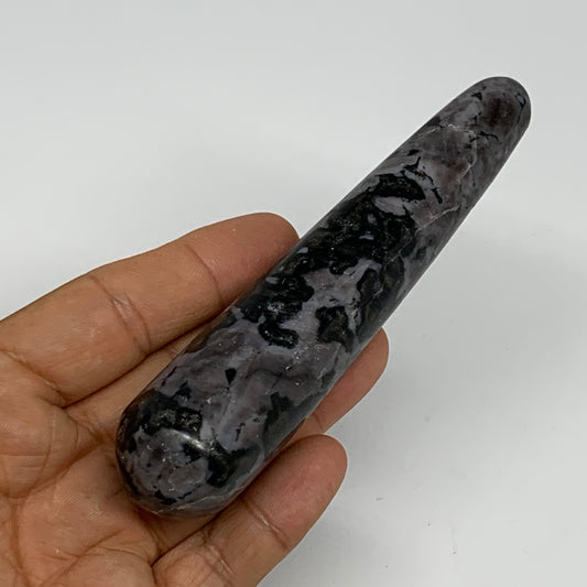 136g,4.8"x1.1" Indigo Gabro Merlinite Stick, Wand,Home Decor,Collectible,B18072