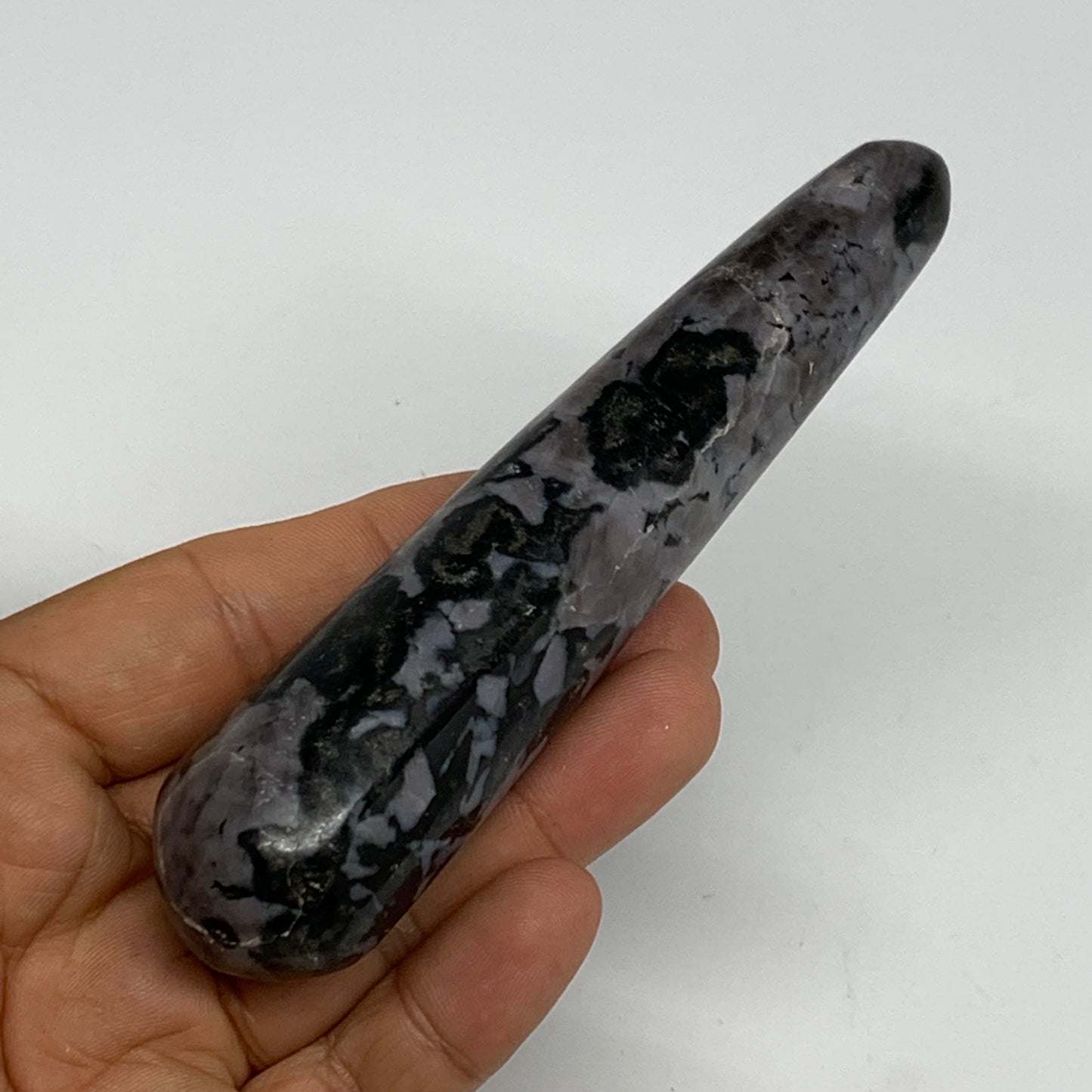 136g,4.8"x1.1" Indigo Gabro Merlinite Stick, Wand,Home Decor,Collectible,B18072