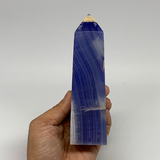 487.3g, 5.9"x1.6"x1.7" Dyed/Heated Calcite Point Tower Obelisk Crystal, B24991