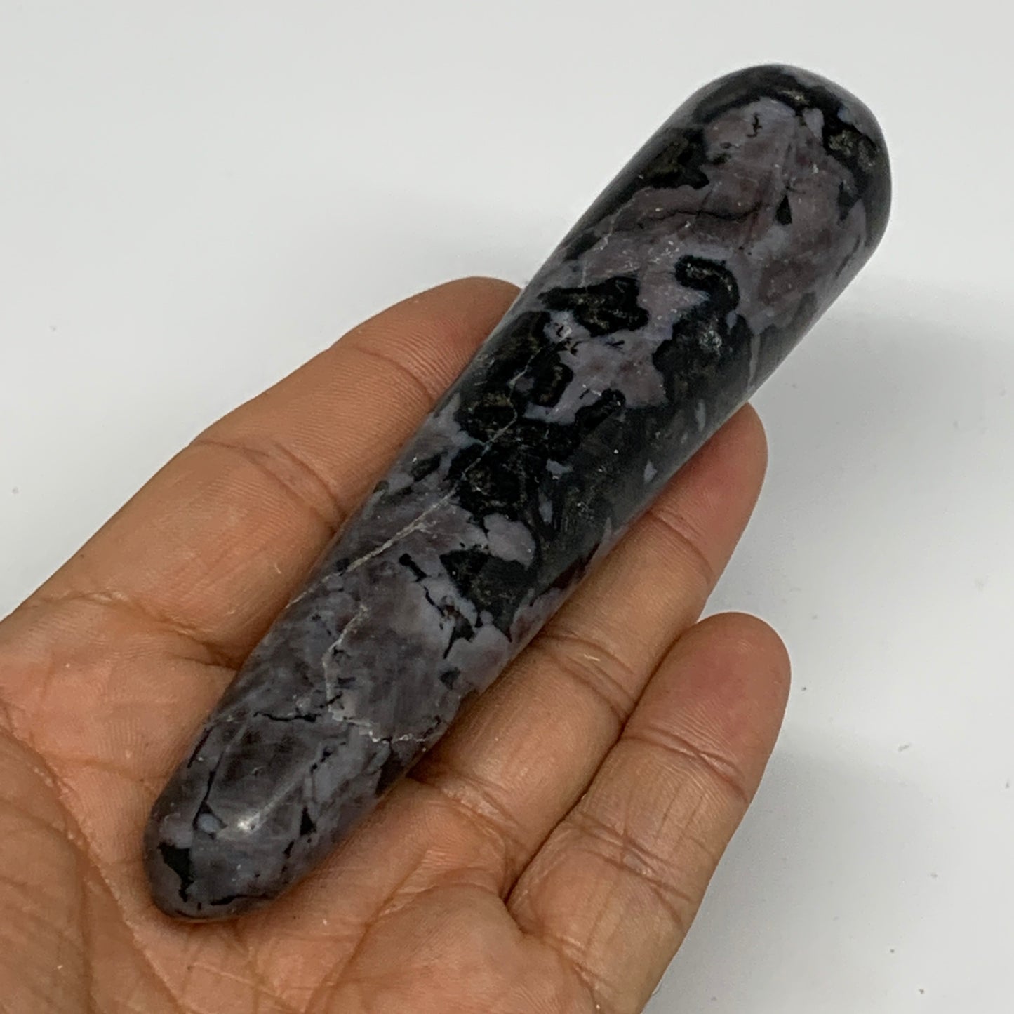 136g,4.8"x1.1" Indigo Gabro Merlinite Stick, Wand,Home Decor,Collectible,B18072