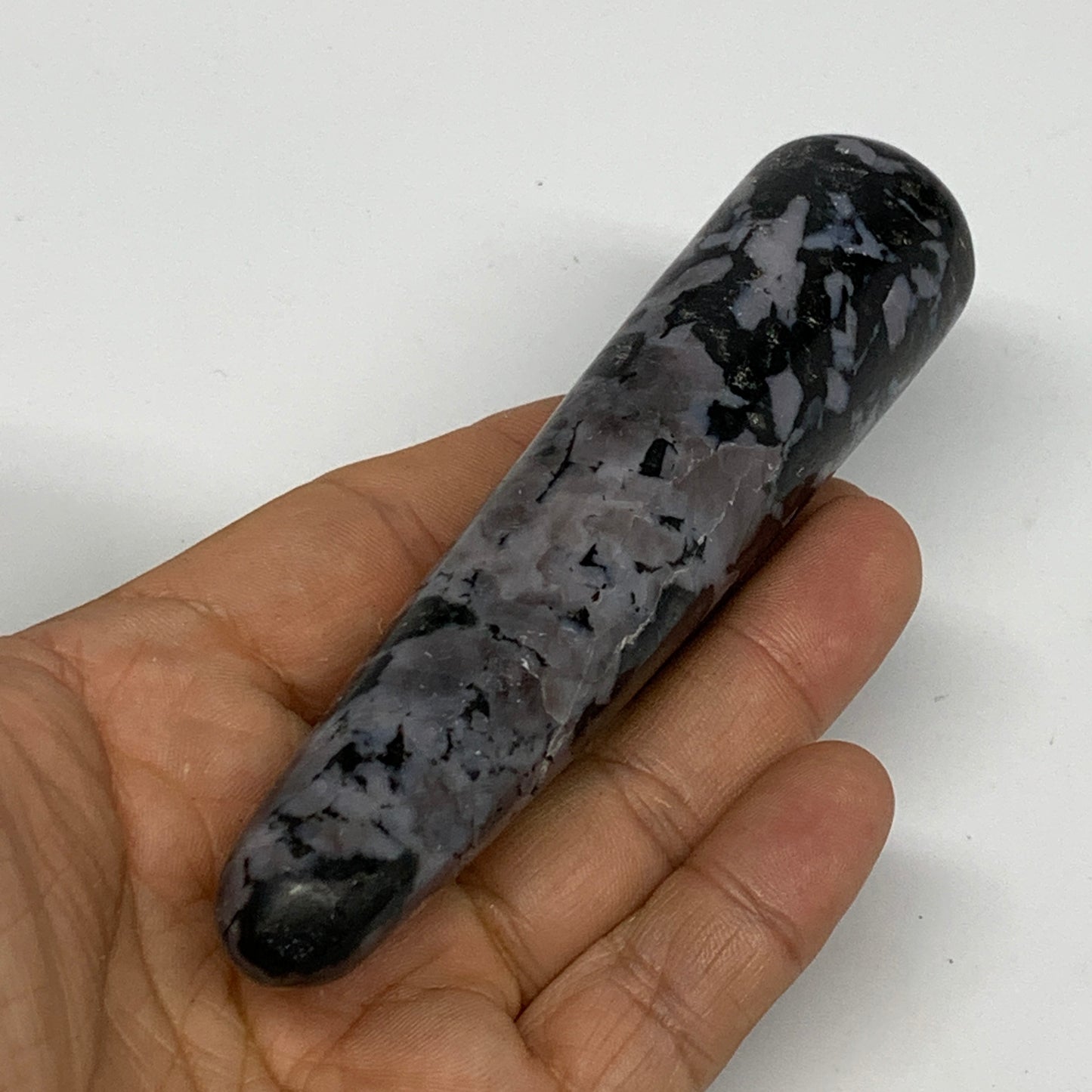 136g,4.8"x1.1" Indigo Gabro Merlinite Stick, Wand,Home Decor,Collectible,B18072