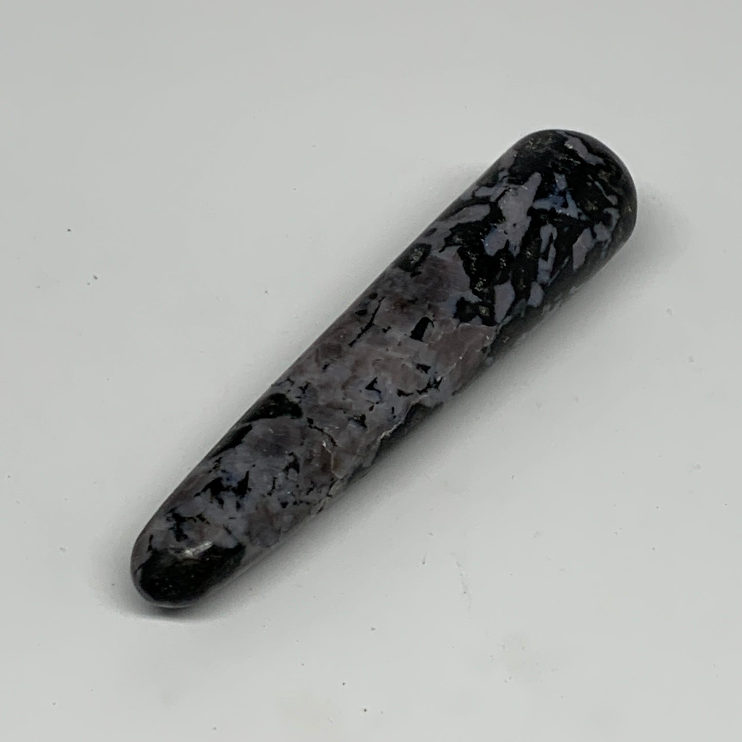 136g,4.8"x1.1" Indigo Gabro Merlinite Stick, Wand,Home Decor,Collectible,B18072