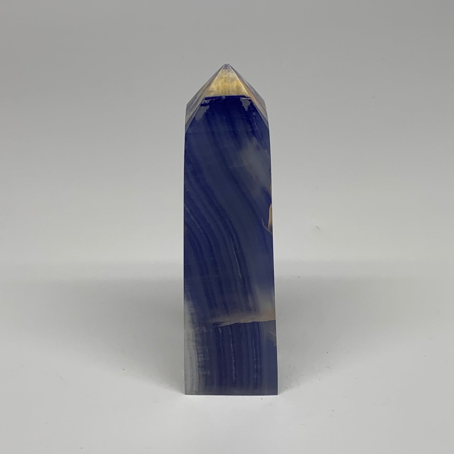 487.3g, 5.9"x1.6"x1.7" Dyed/Heated Calcite Point Tower Obelisk Crystal, B24991