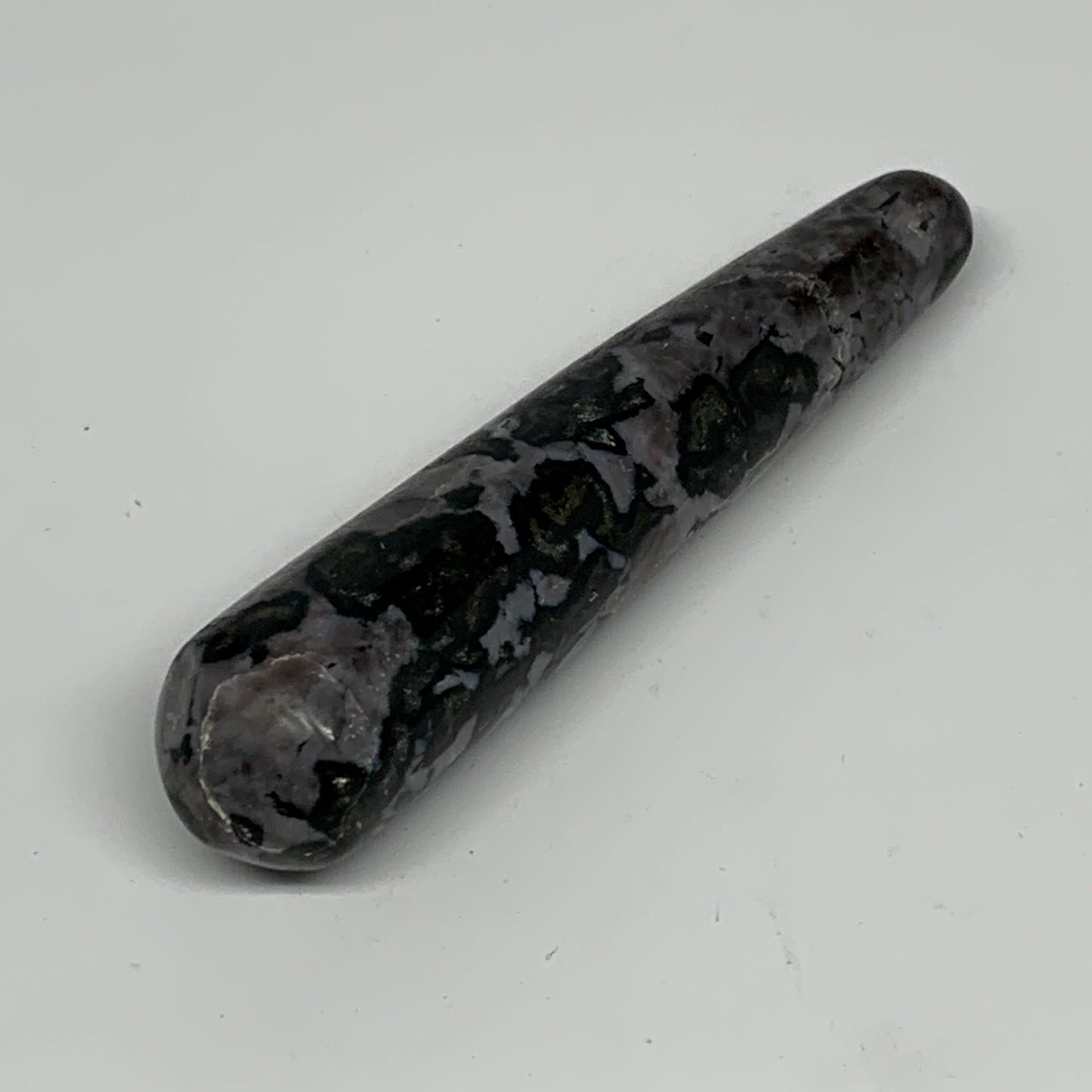 136g,4.8"x1.1" Indigo Gabro Merlinite Stick, Wand,Home Decor,Collectible,B18072