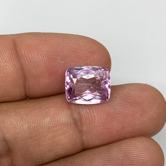 5.87cts, 10mmx9mmx6mm,Heated Kunzite Crystal Facetted Stone @Afghanistan,CTS239