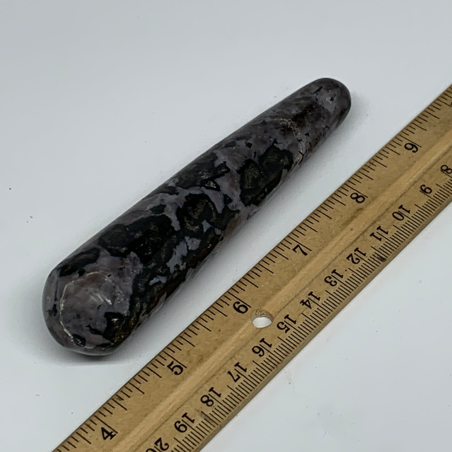 136g,4.8"x1.1" Indigo Gabro Merlinite Stick, Wand,Home Decor,Collectible,B18072