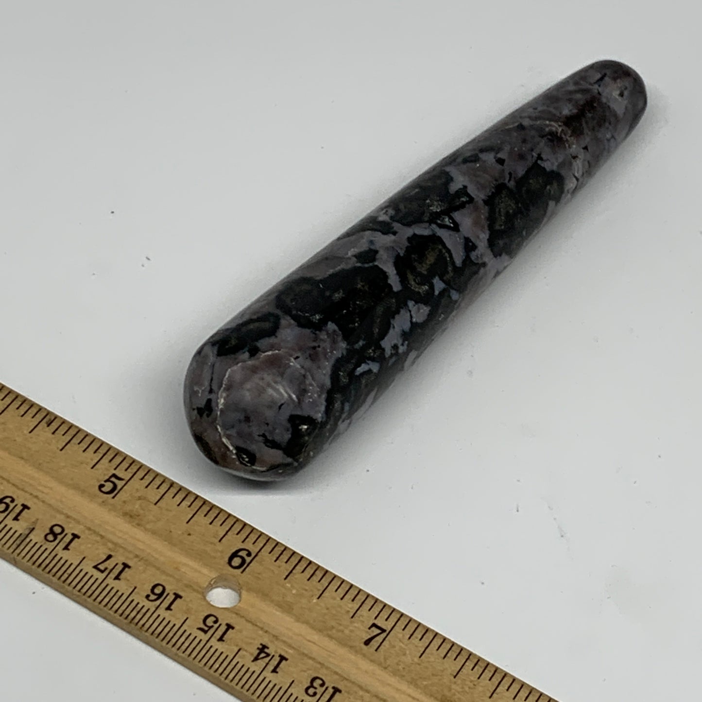 136g,4.8"x1.1" Indigo Gabro Merlinite Stick, Wand,Home Decor,Collectible,B18072