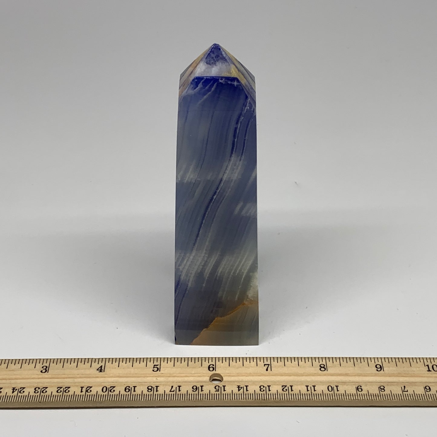 487.3g, 5.9"x1.6"x1.7" Dyed/Heated Calcite Point Tower Obelisk Crystal, B24991