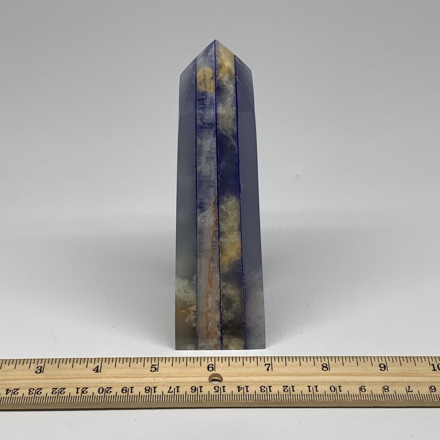 487.3g, 5.9"x1.6"x1.7" Dyed/Heated Calcite Point Tower Obelisk Crystal, B24991