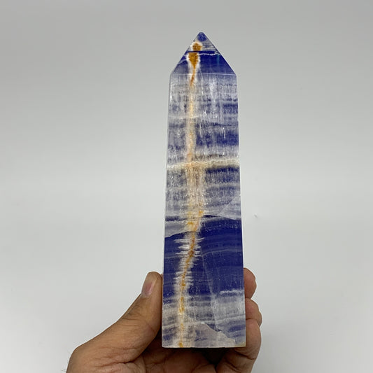 484.7g, 5.9"x1.6"x1.7" Dyed/Heated Calcite Point Tower Obelisk Crystal, B24992