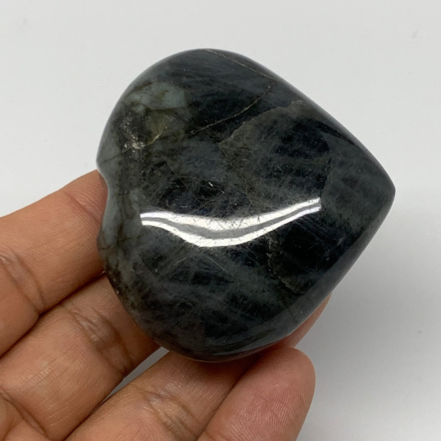 104.3g,2.1"x2.3"x1" Natural Labradorite Heart Small Polished Crystal, B22105