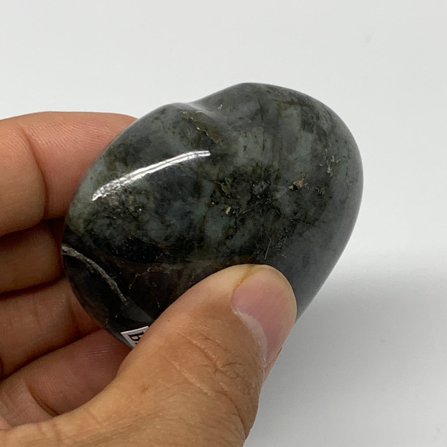 104.3g,2.1"x2.3"x1" Natural Labradorite Heart Small Polished Crystal, B22105