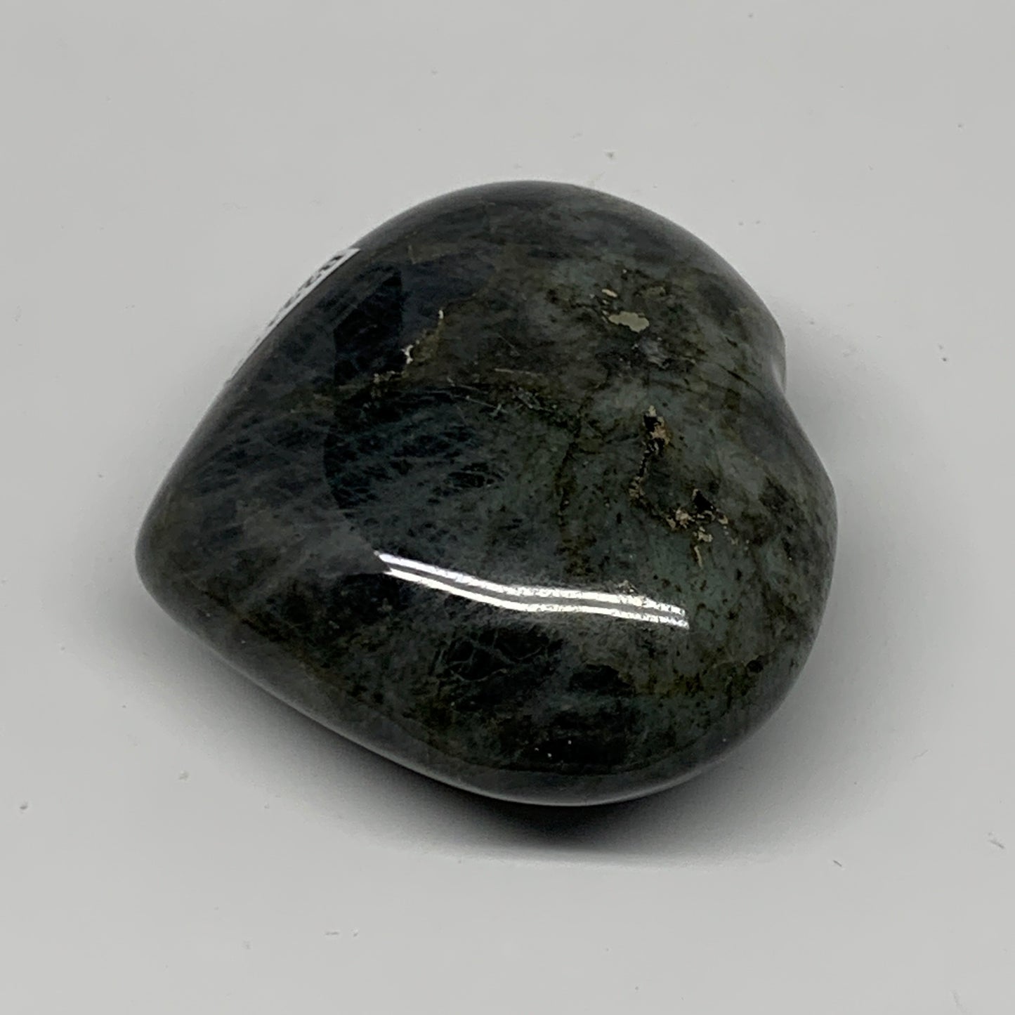 104.3g,2.1"x2.3"x1" Natural Labradorite Heart Small Polished Crystal, B22105