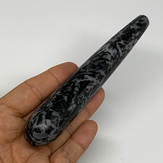 138.3g,5.5"x1" Indigo Gabro Merlinite Stick, Wand,Home Decor,Collectible,B18076